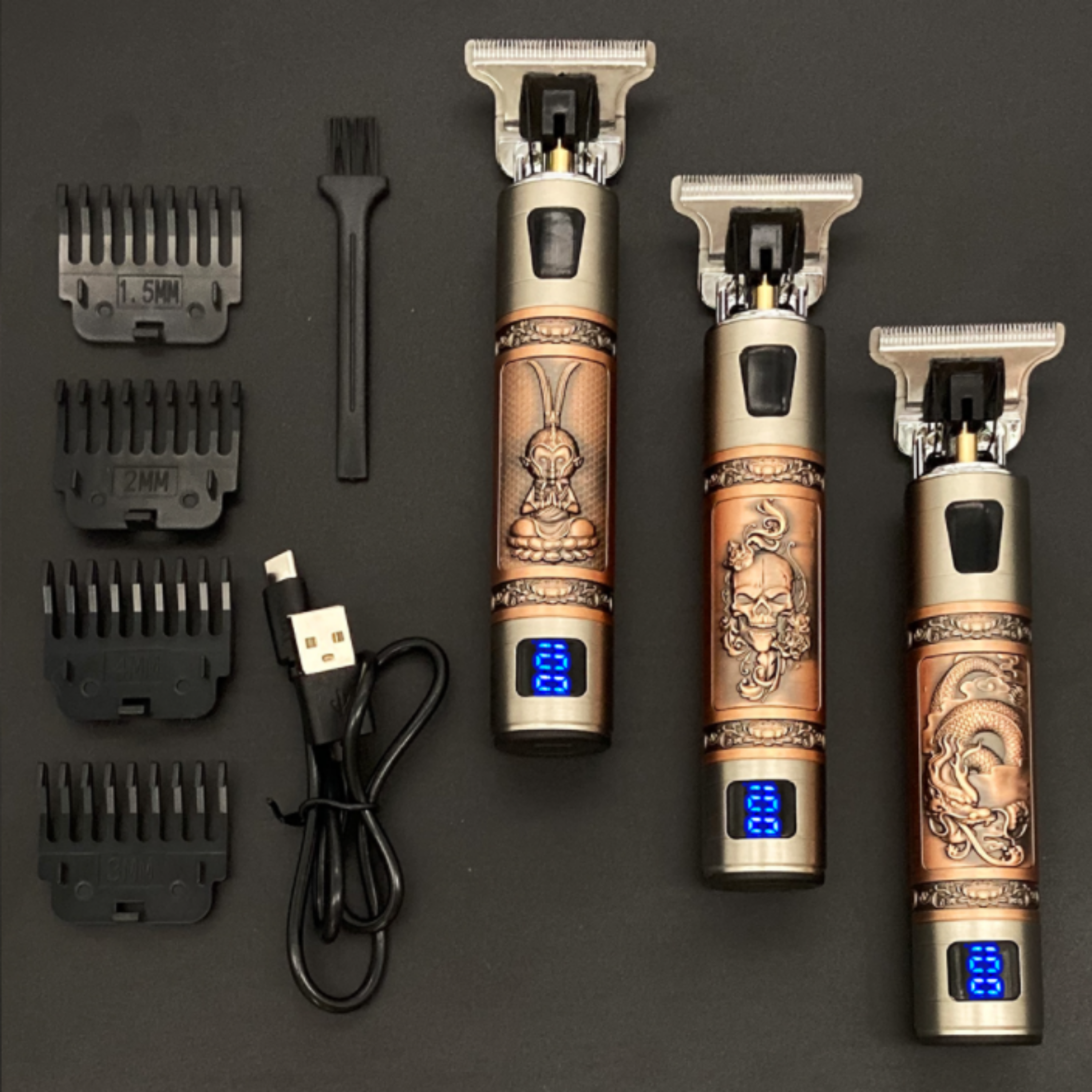 SkullTrim – Vintage Rechargeable Beard Trimmer with Attachments