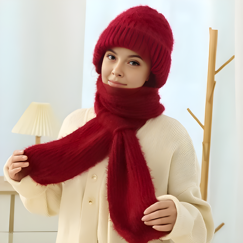 CozyWind Hat &amp; Scarf Set - Women's Winter Fashion 