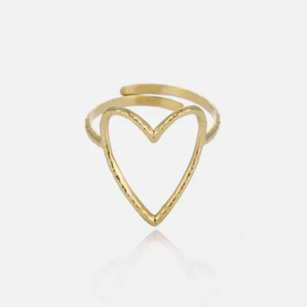 BoldHeart Ring - Elegant Open Heart Ring