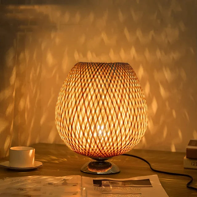 VintageBamboo - Vintage table lamp in bamboo