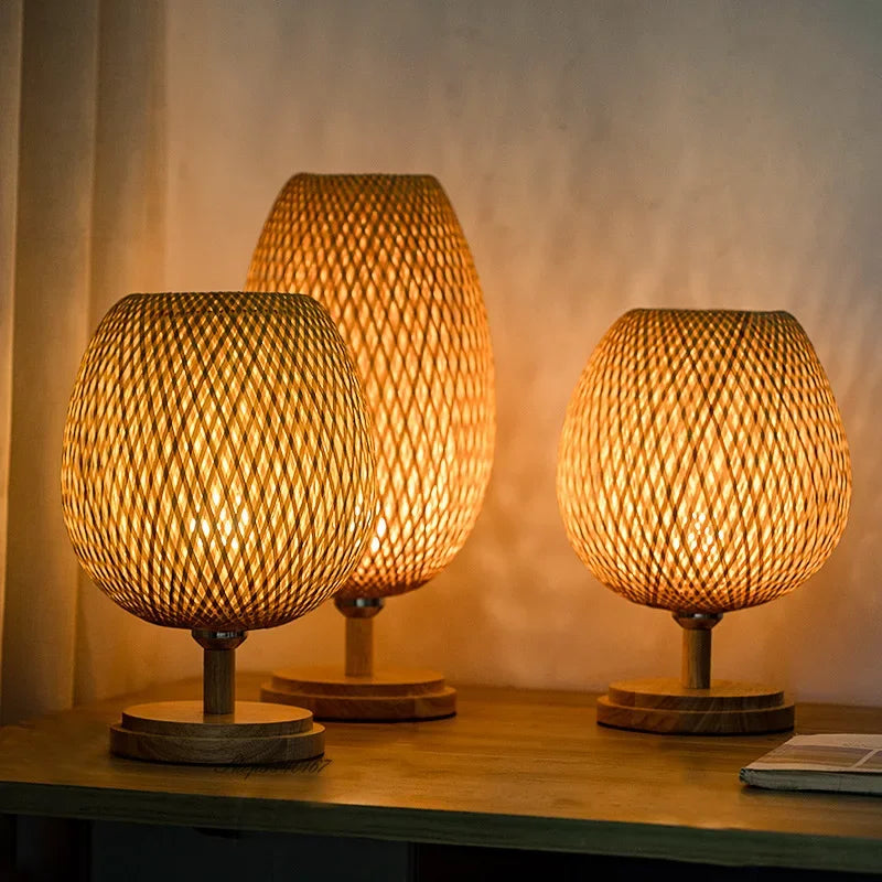 VintageBamboo - Vintage table lamp in bamboo