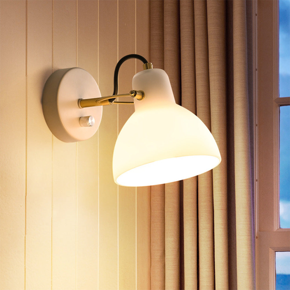 EssenceGlow - Minimalistisk Vit Glas Vägglampa