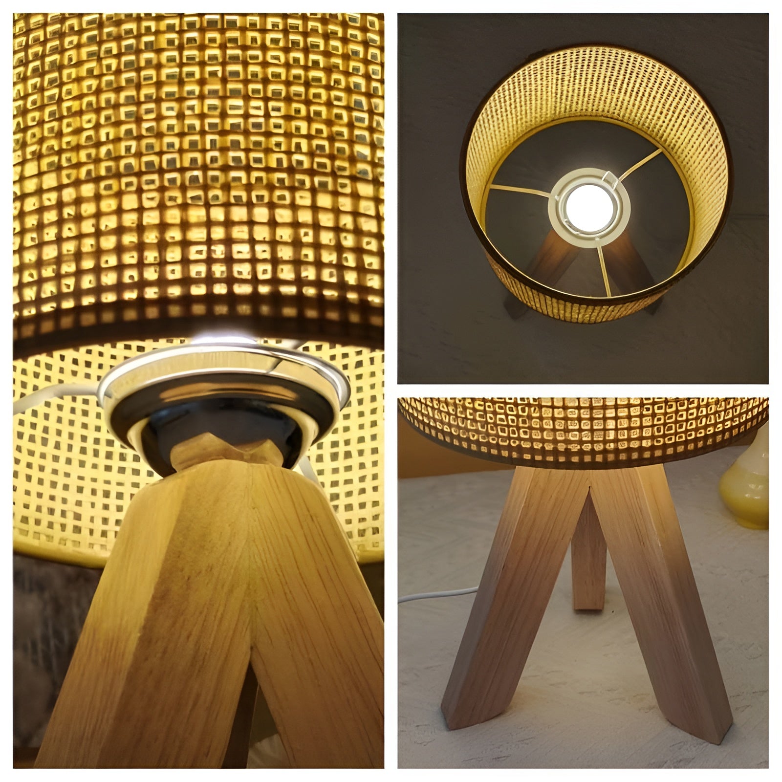 Handmade Rattan Table Lamp with USB and LED - Stylish and Sustainable Design