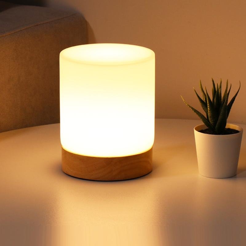 LumiGlow - Refined Glass Tablet Lamp with Touch LED