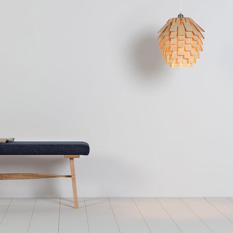 ArtichokeGlow Hanging Lamp - Luxurious Wooden Hanging Lamp with Rustic Charm