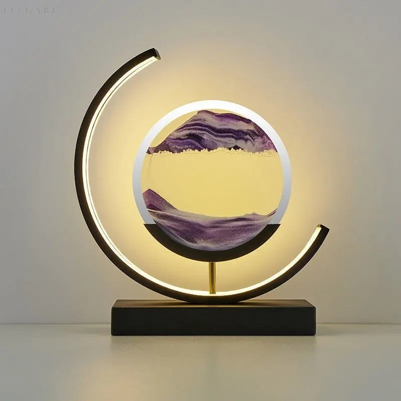 ZenScape Harmony Lamp - Atmospheric lighting with moving sand artwork