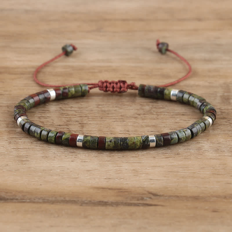 Elegant Braided Bracelet with 2.4 mm Natural Stones - Seraphina Edition 