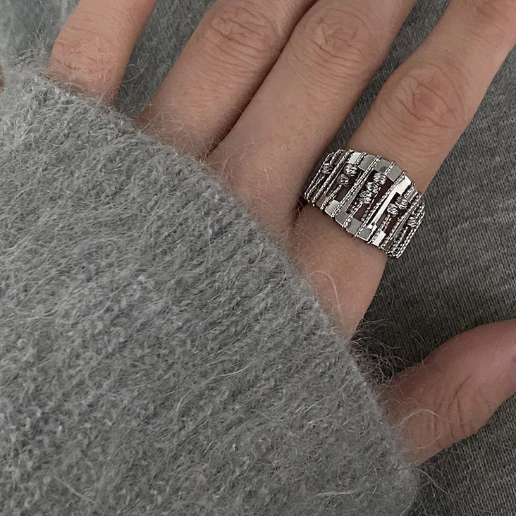 Elegant Open Pearl Ring - Alina