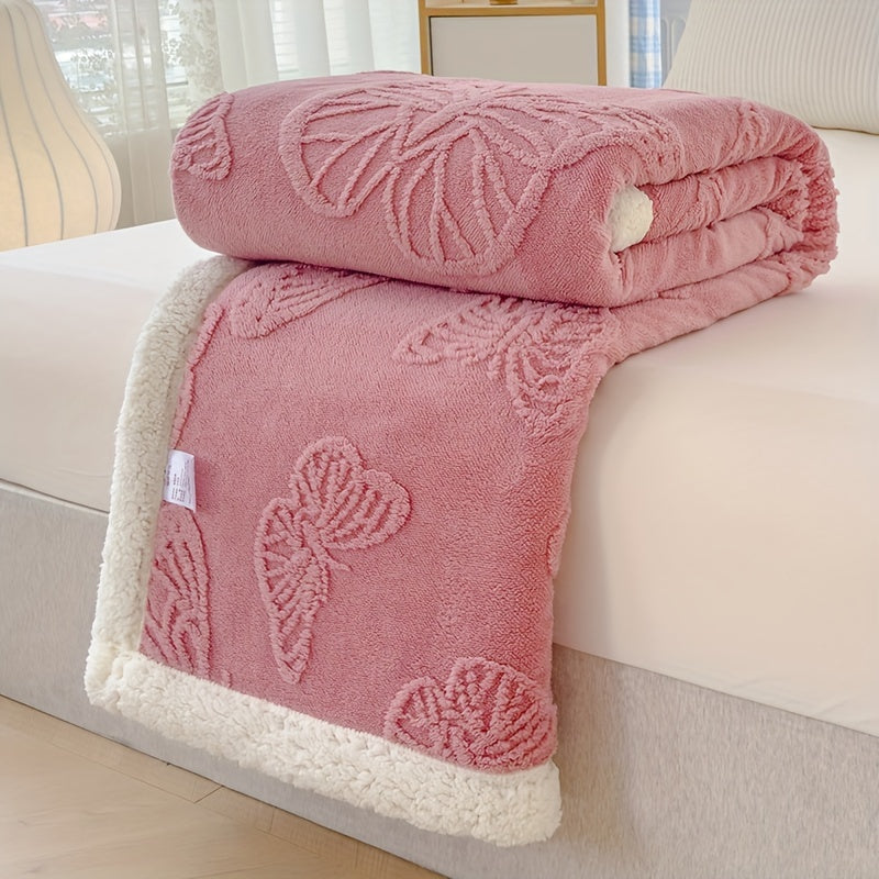 Cozy Luxe – Soft fleece throw with butterfly design