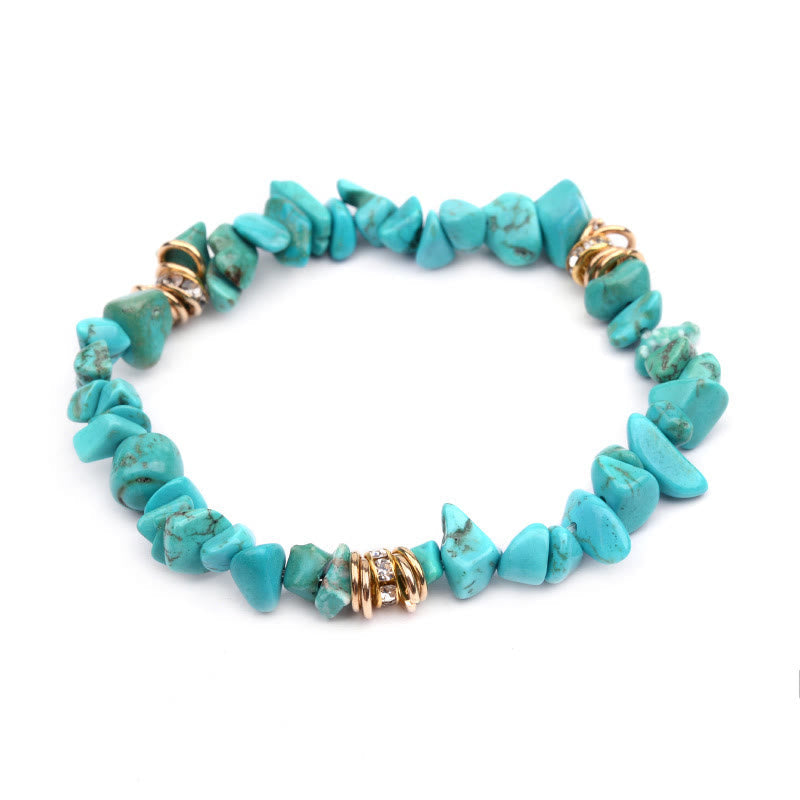 Elegant Celine Armband av Natursten och Kristallpärlor