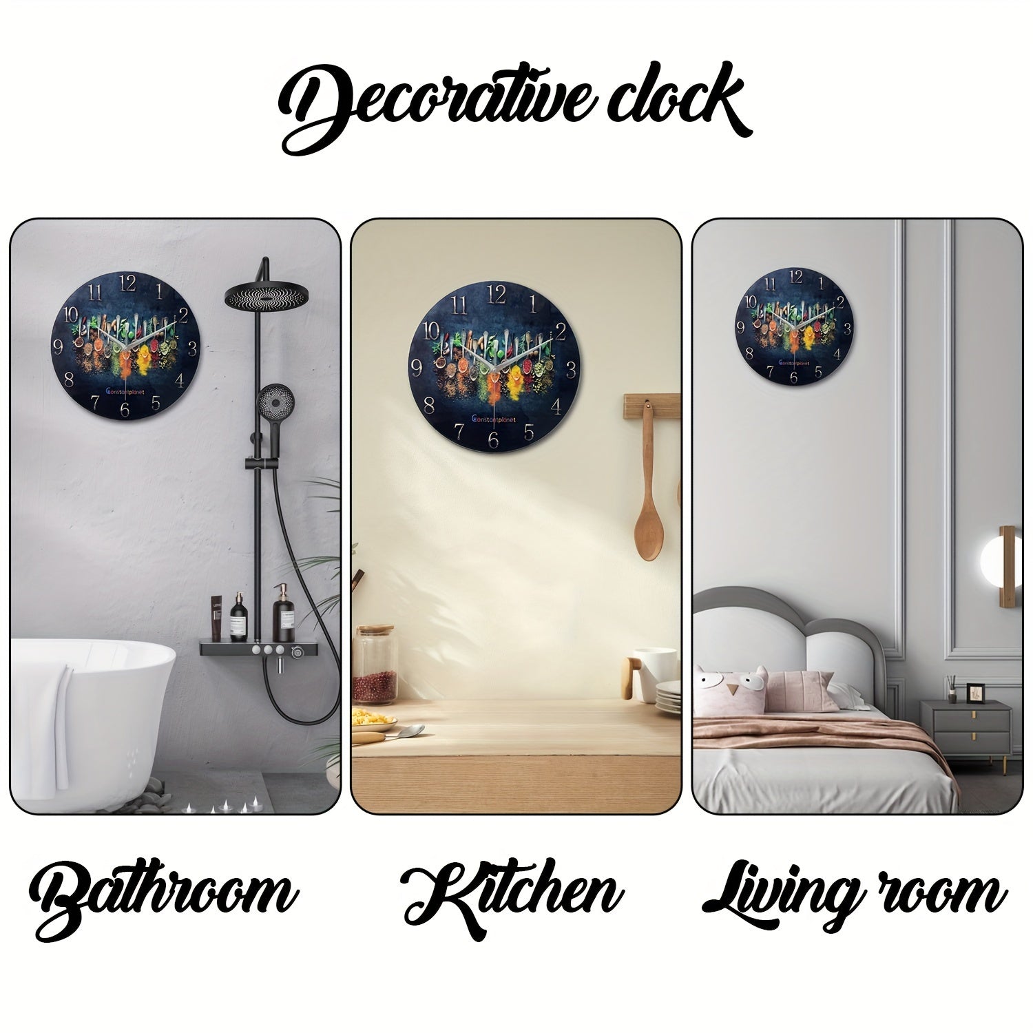 SpiceTime Clock – Luxurious Silent Wall Clock with Spices