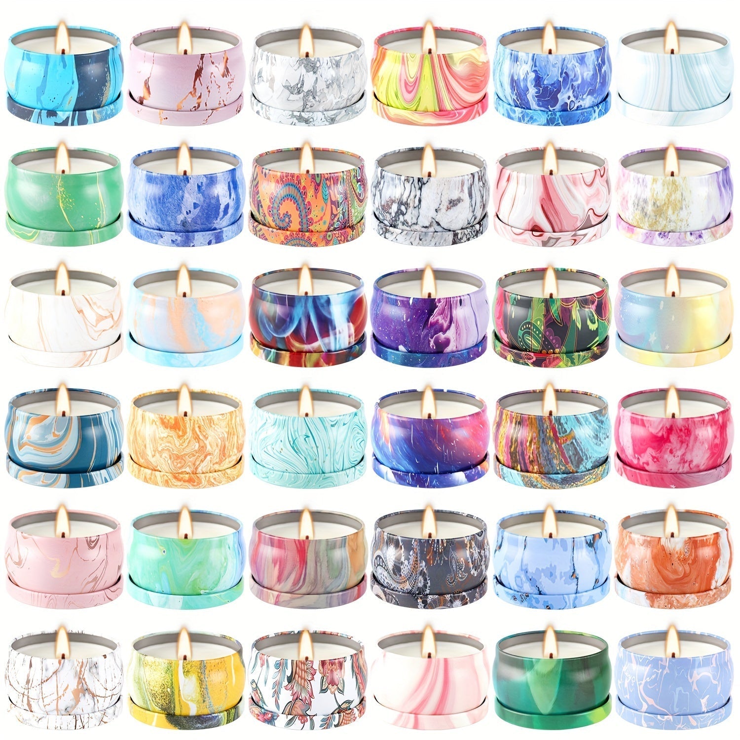 Aromatic Serenity – Luxurious Candle with Marble Print