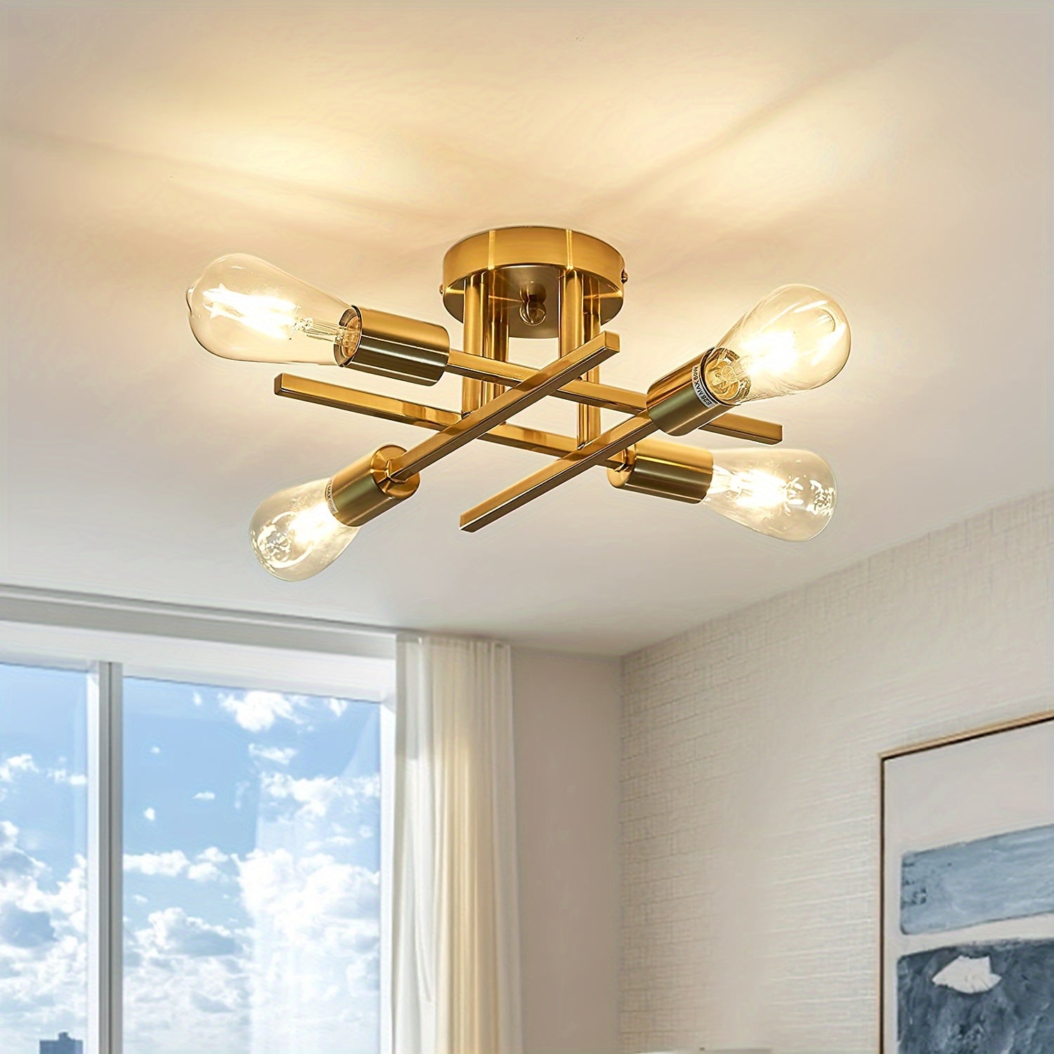 SatelliteLight – Modern Industrial Ceiling Lamp in Black Iron