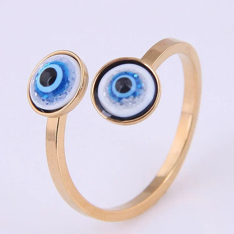 Esra Adjustable Ring with Protective Evil Eye