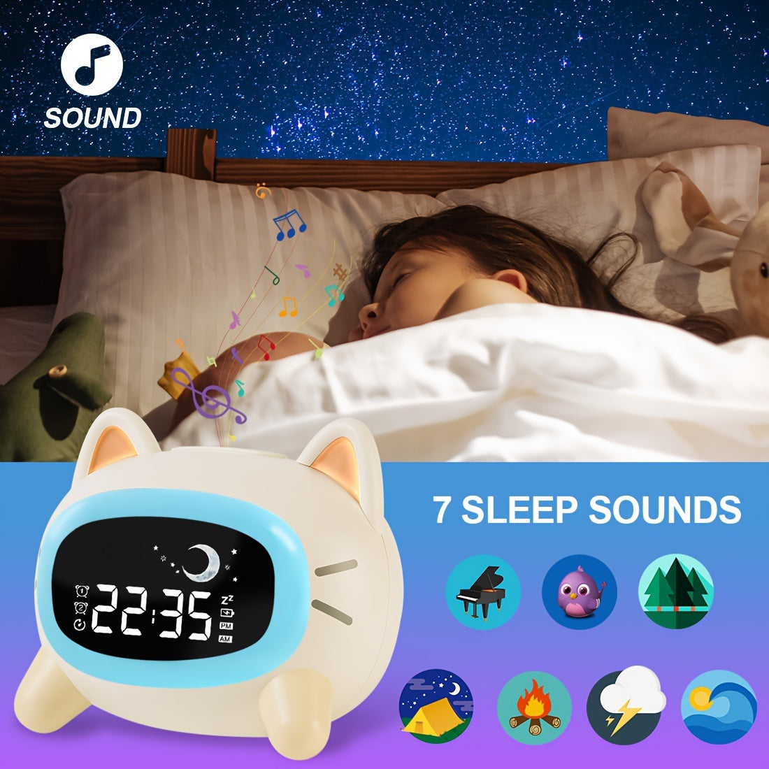 DreamClock – Alarm Clock with Night Light and Sound