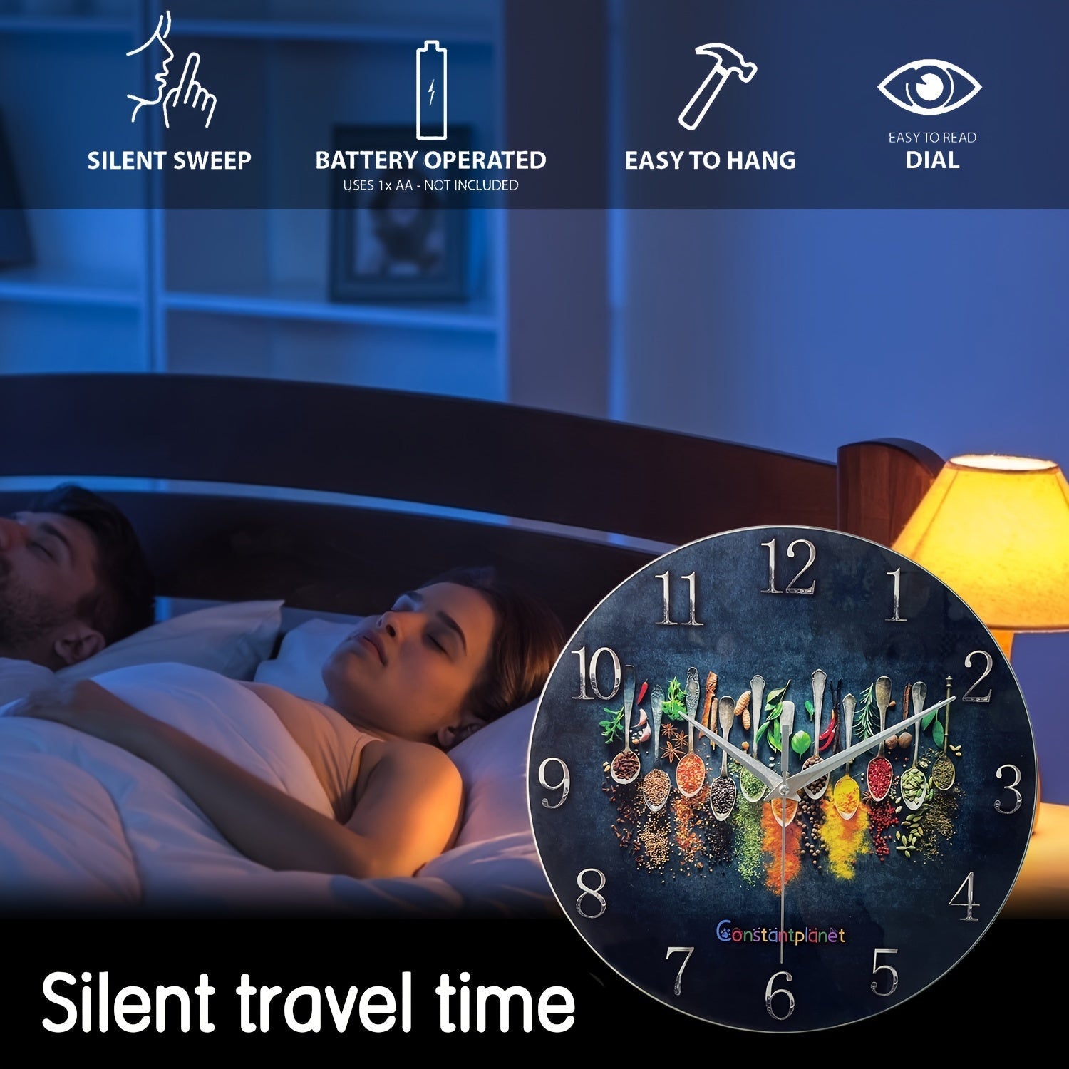 SpiceTime Clock – Luxurious Silent Wall Clock with Spices
