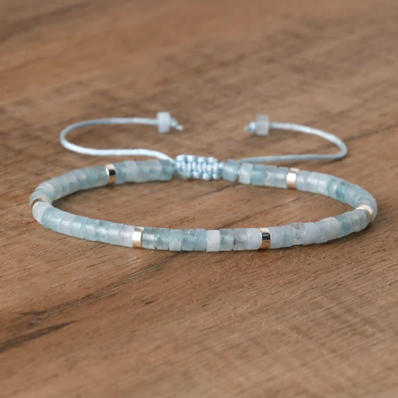 Elegant Braided Bracelet with 2.4 mm Natural Stones - Seraphina Edition 