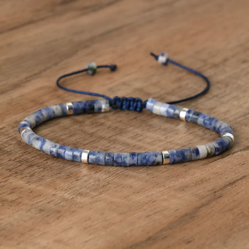 Elegant Braided Bracelet with 2.4 mm Natural Stones - Seraphina Edition 