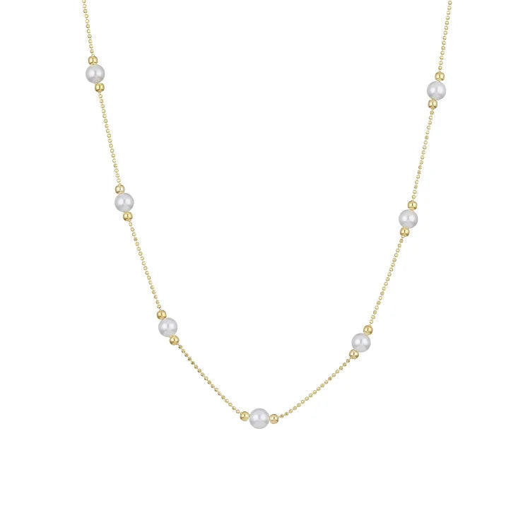 Serena Timeless Gold Pearl Necklace for an Elegant Statement