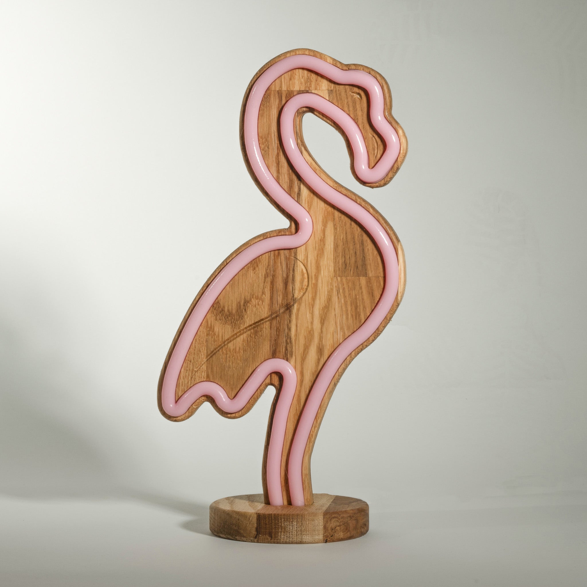 TropicalGlow - Wooden Neon Lamp with IR Remote Control