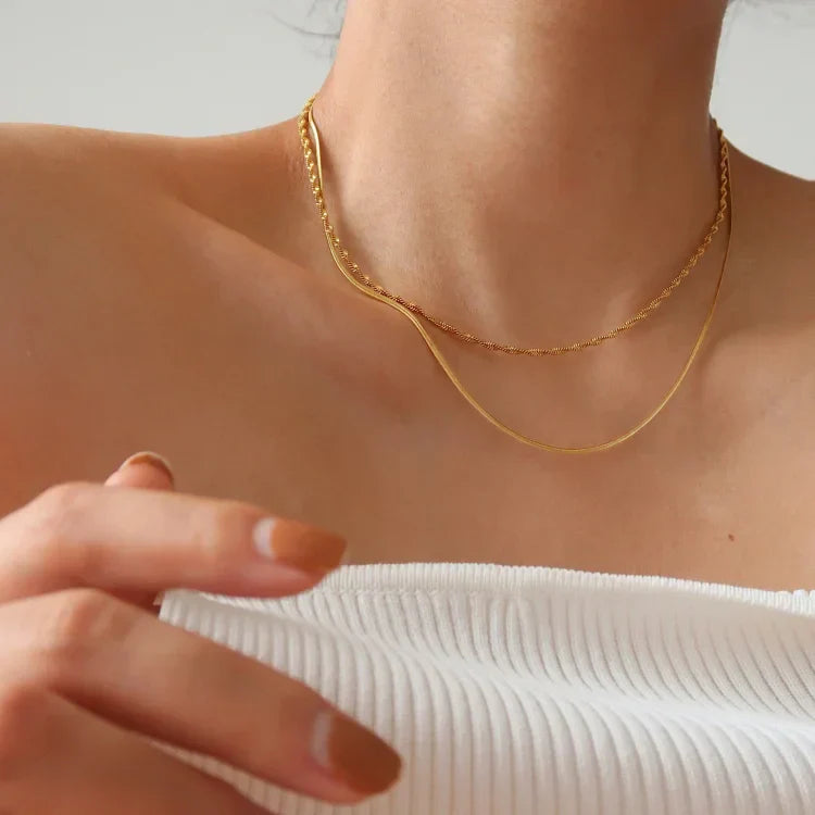 Elegant Slim Snake Necklace - Isis