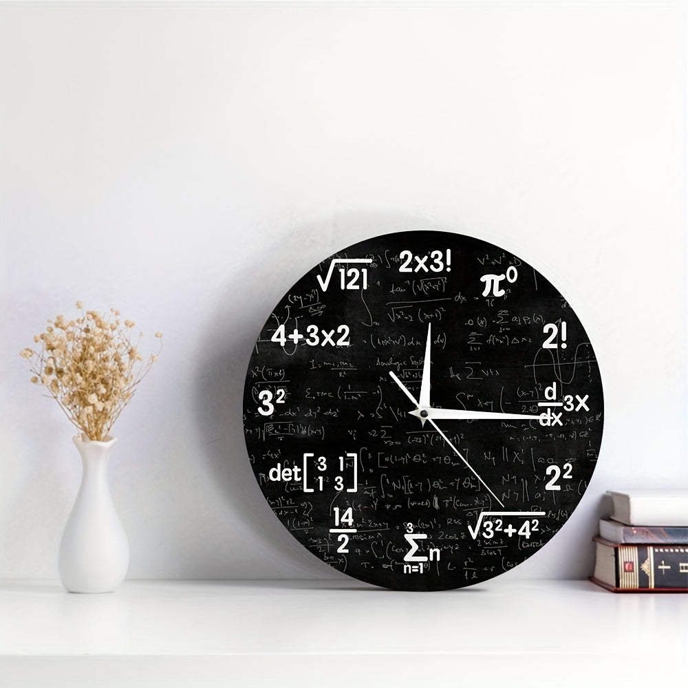 Math Mirror Clock - Modern Acrylic Wall Clock with Formulas