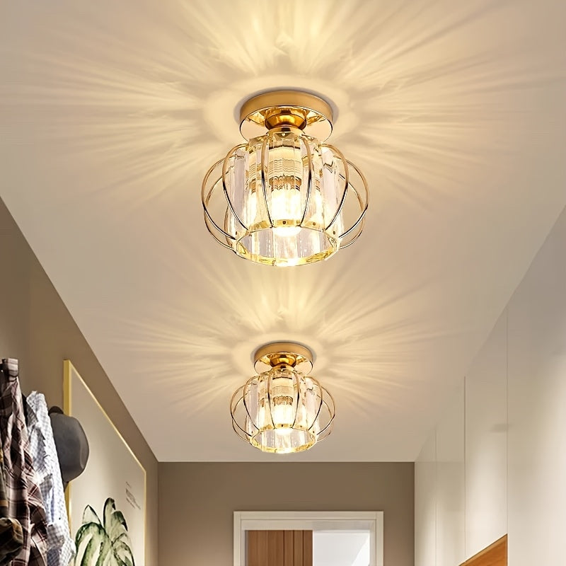 CrystalGlow - Luxurious Crystal Gable Lamp, Black Gold