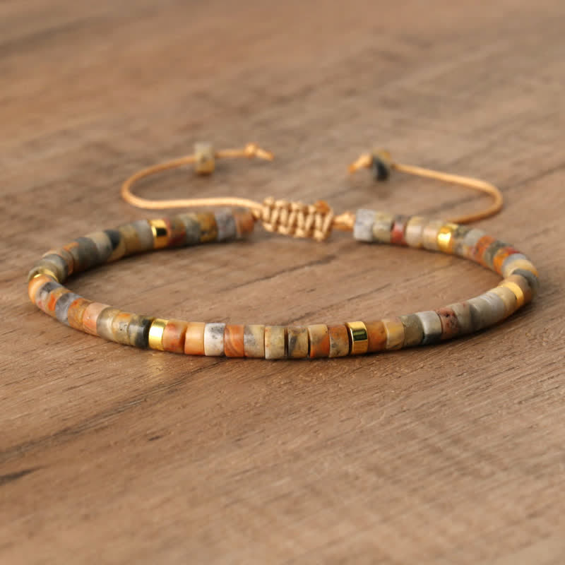 Elegant Braided Bracelet with 2.4 mm Natural Stones - Seraphina Edition 