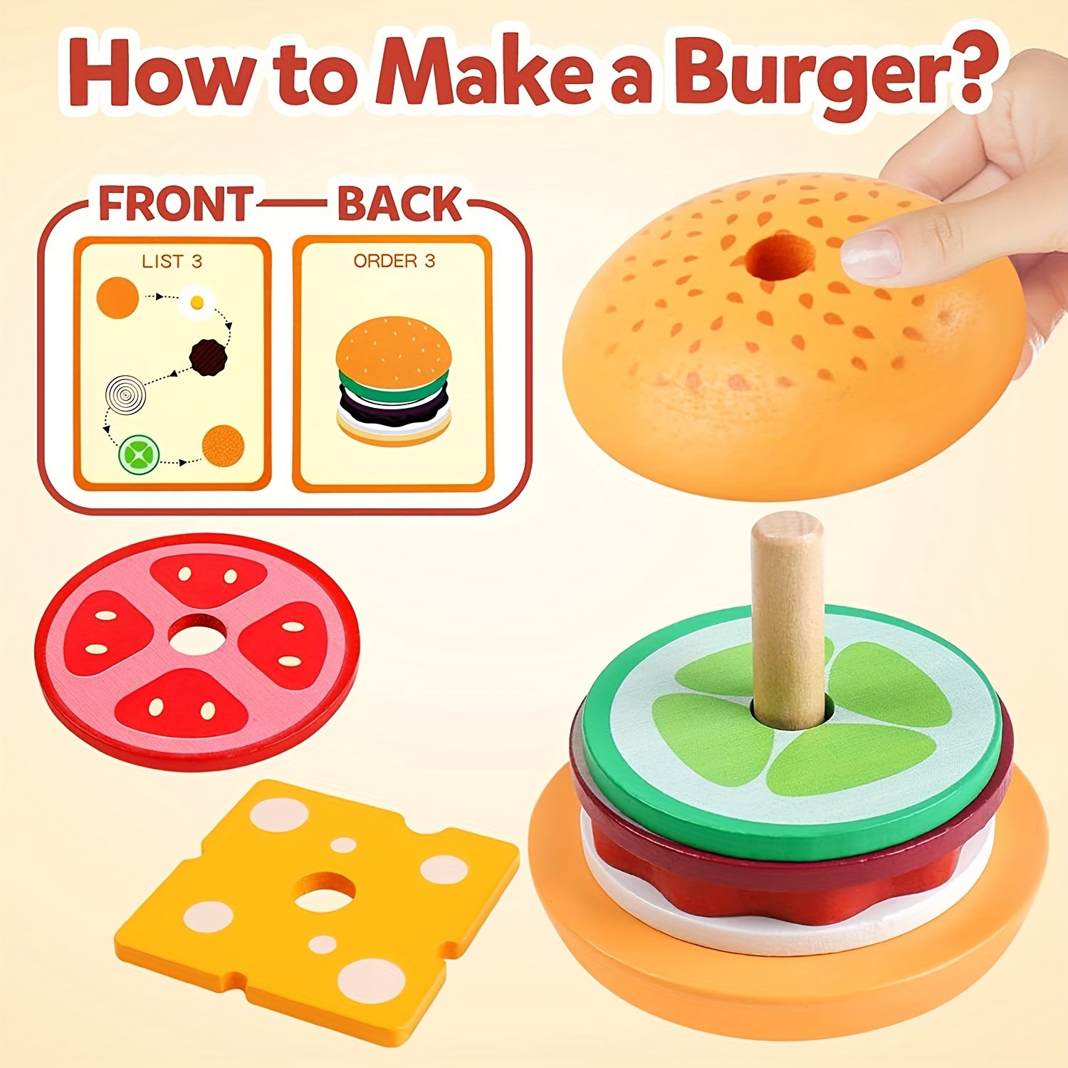 BurgerBuilders - Creative Montessori Stacking Toy