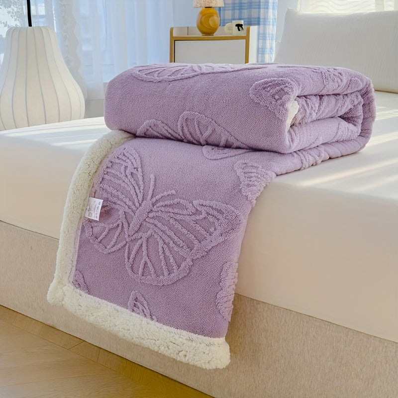 Cozy Luxe – Soft fleece throw with butterfly design