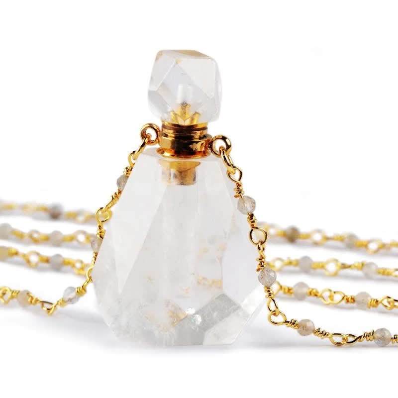 Elegant Necklace with Crystals Perfume Bottle - Iris