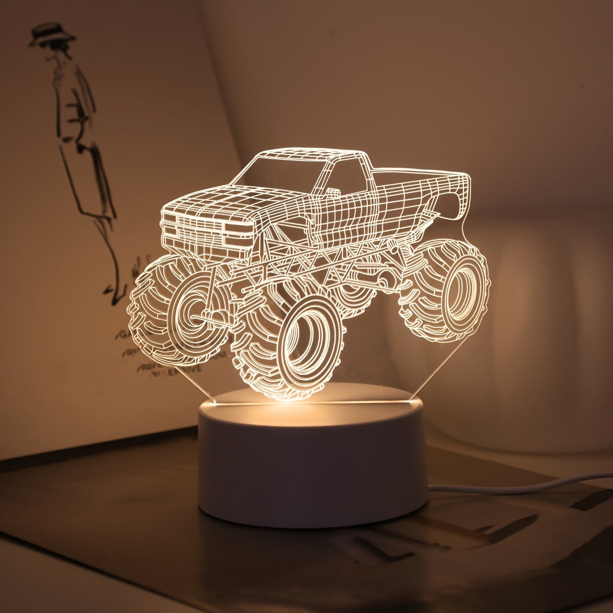 TruckGlow – 3D LED Night Light with Monster Truck Design