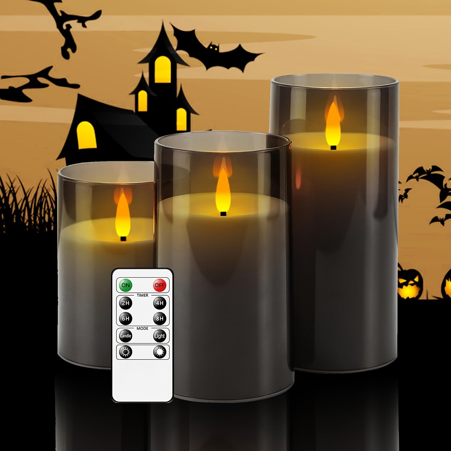 FlamelessGlow – Grey LED candle with timer