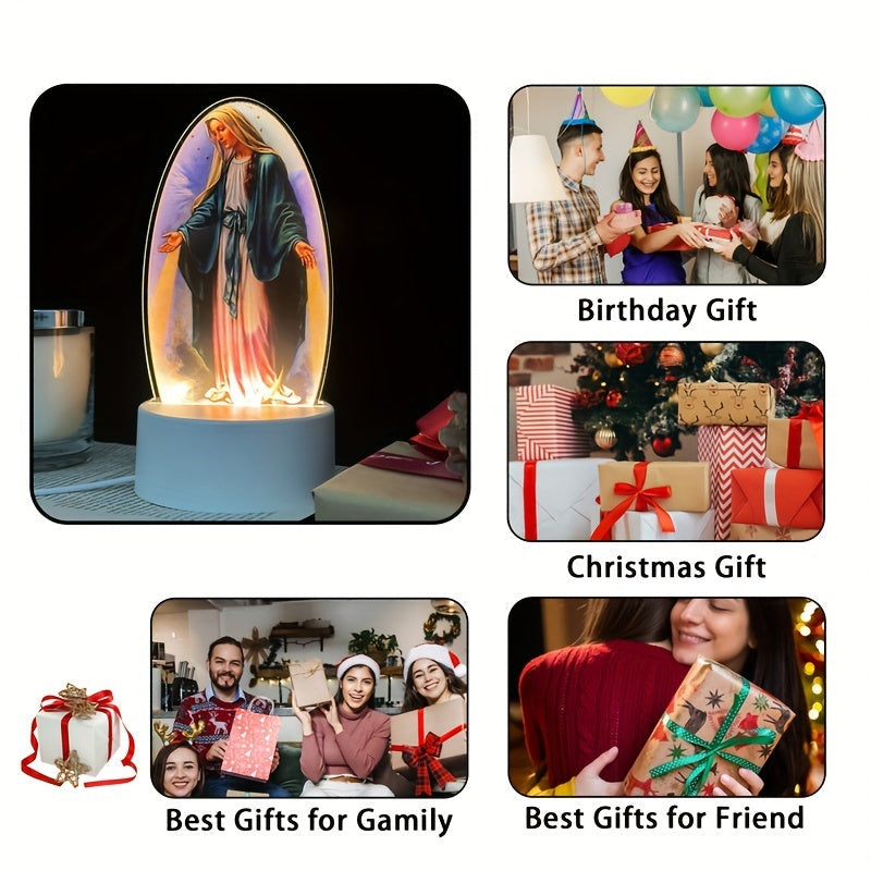 SacredGlow – LED Nattlampa Jungfru Maria med USB