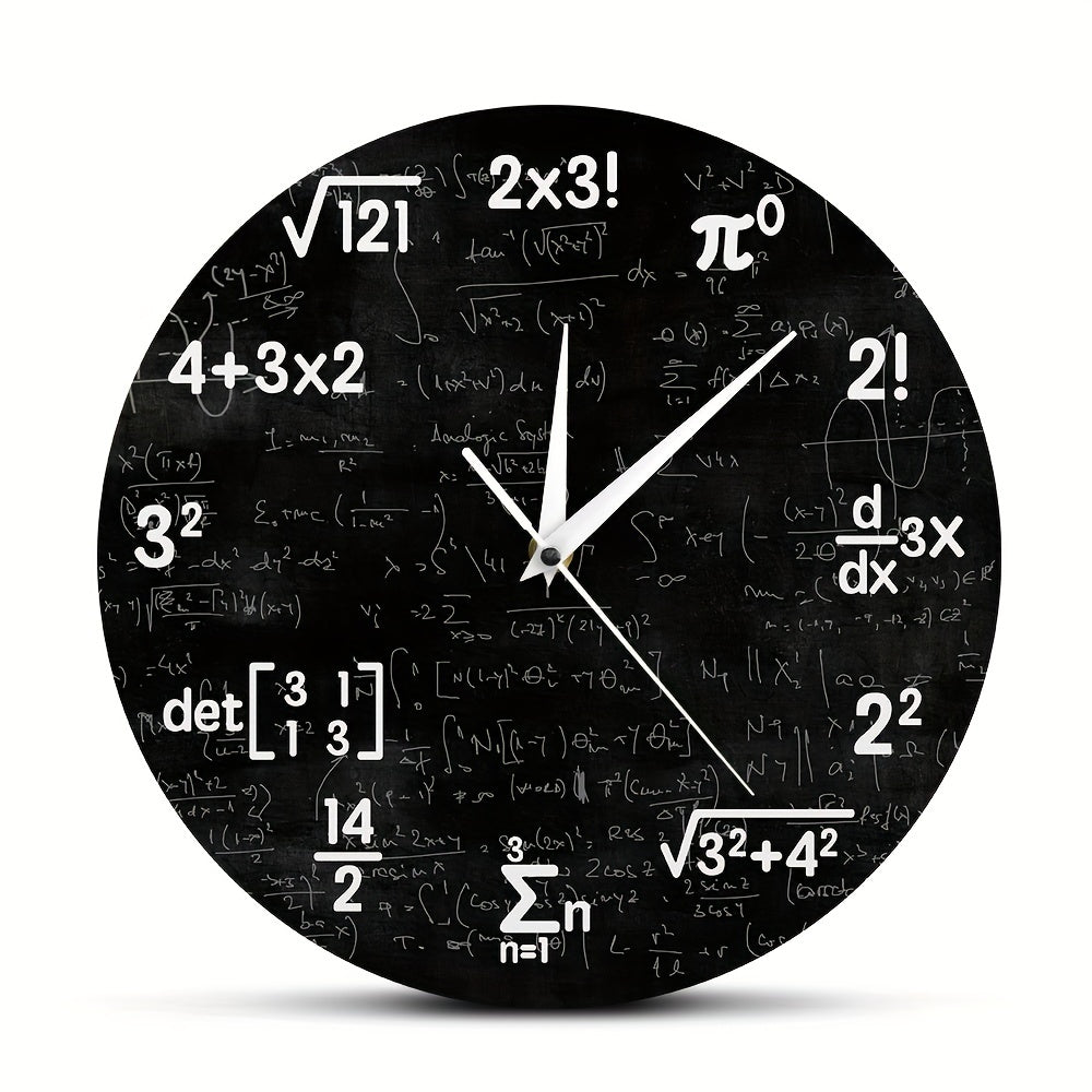 Math Mirror Clock - Modern Acrylic Wall Clock with Formulas
