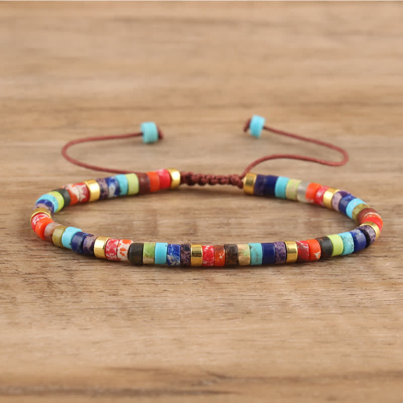 Elegant Braided Bracelet with 2.4 mm Natural Stones - Seraphina Edition 