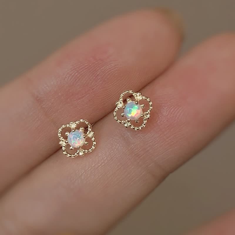Charming Vintage Earrings with Opal - Seraphina Collection 