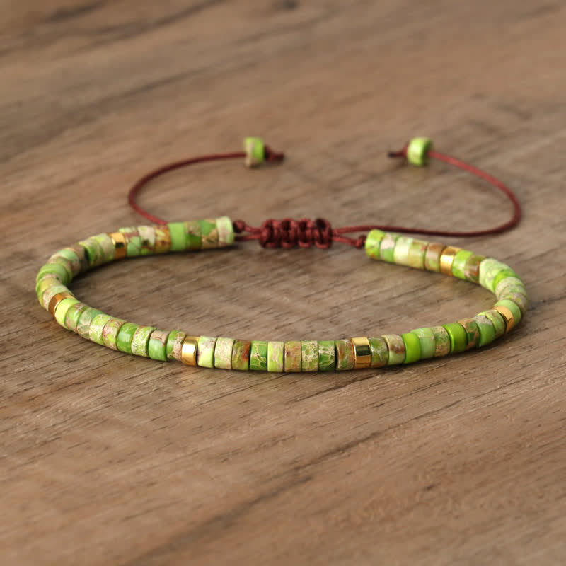 Elegant Braided Bracelet with 2.4 mm Natural Stones - Seraphina Edition 