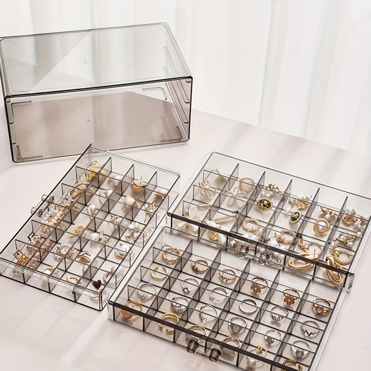 EleganceBox - Luxury Jewelry Organizer with 72 Compartments