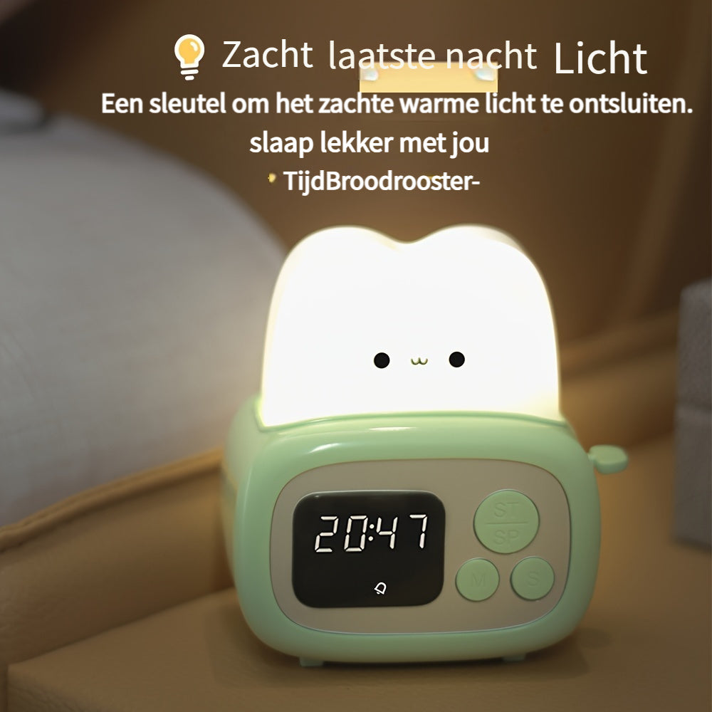 GlowBake Clock - Modern LED Alarm Clock with Rechargeable USB