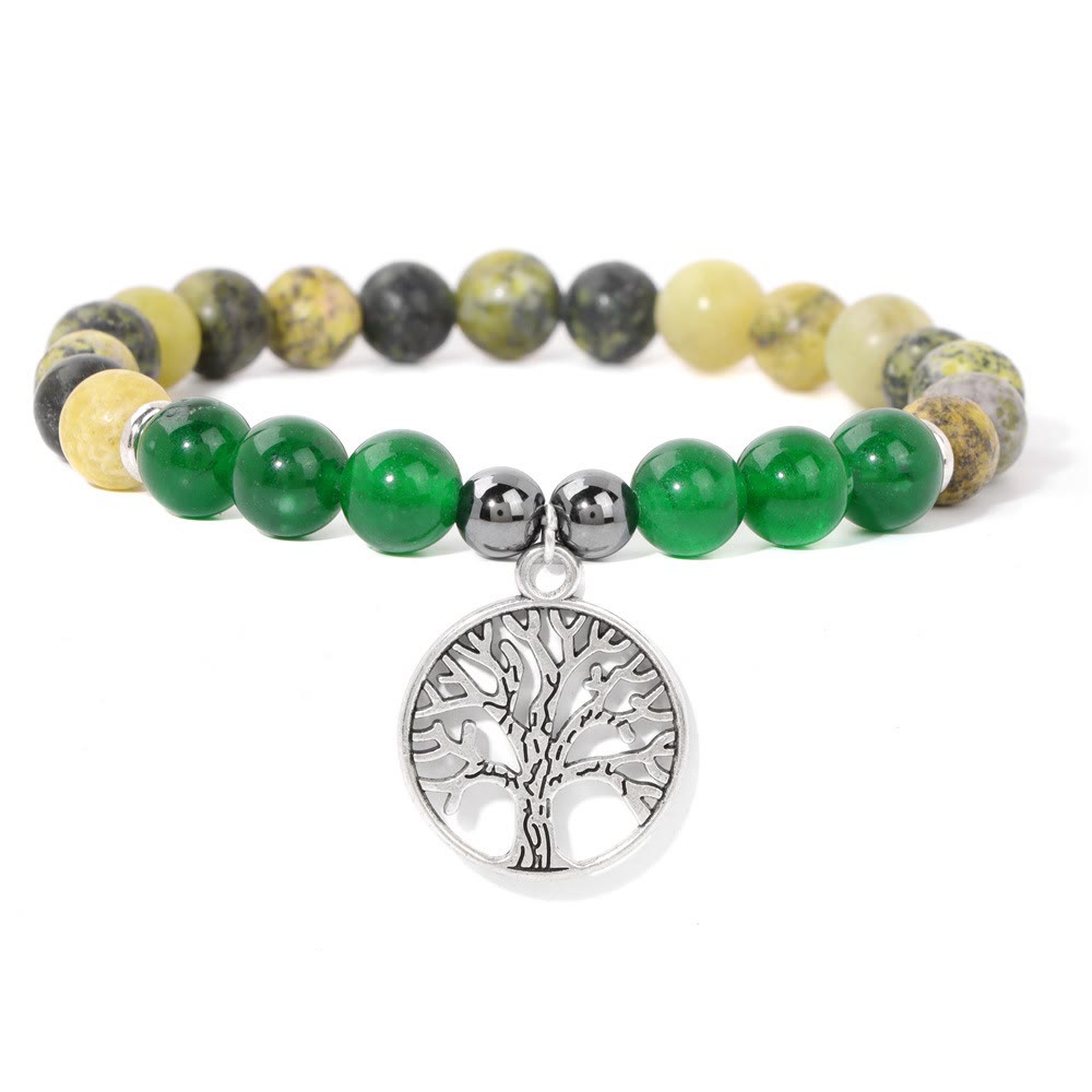 Elegant Mila Bracelet with Natural Crystals and Tree of Life Design 