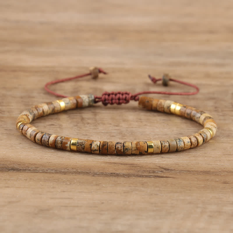 Elegant Braided Bracelet with 2.4 mm Natural Stones - Seraphina Edition 
