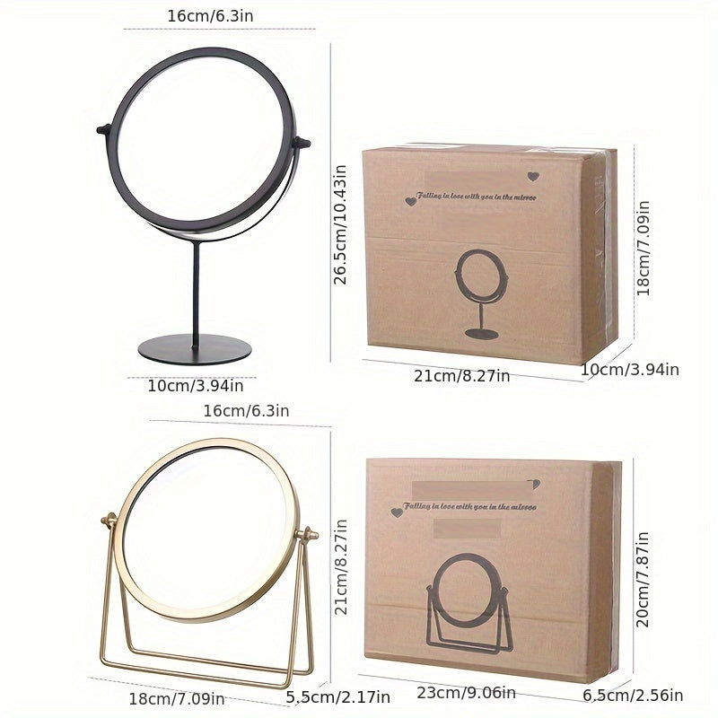 VintageGlow – Adjustable Makeup Mirror with Iron Frame