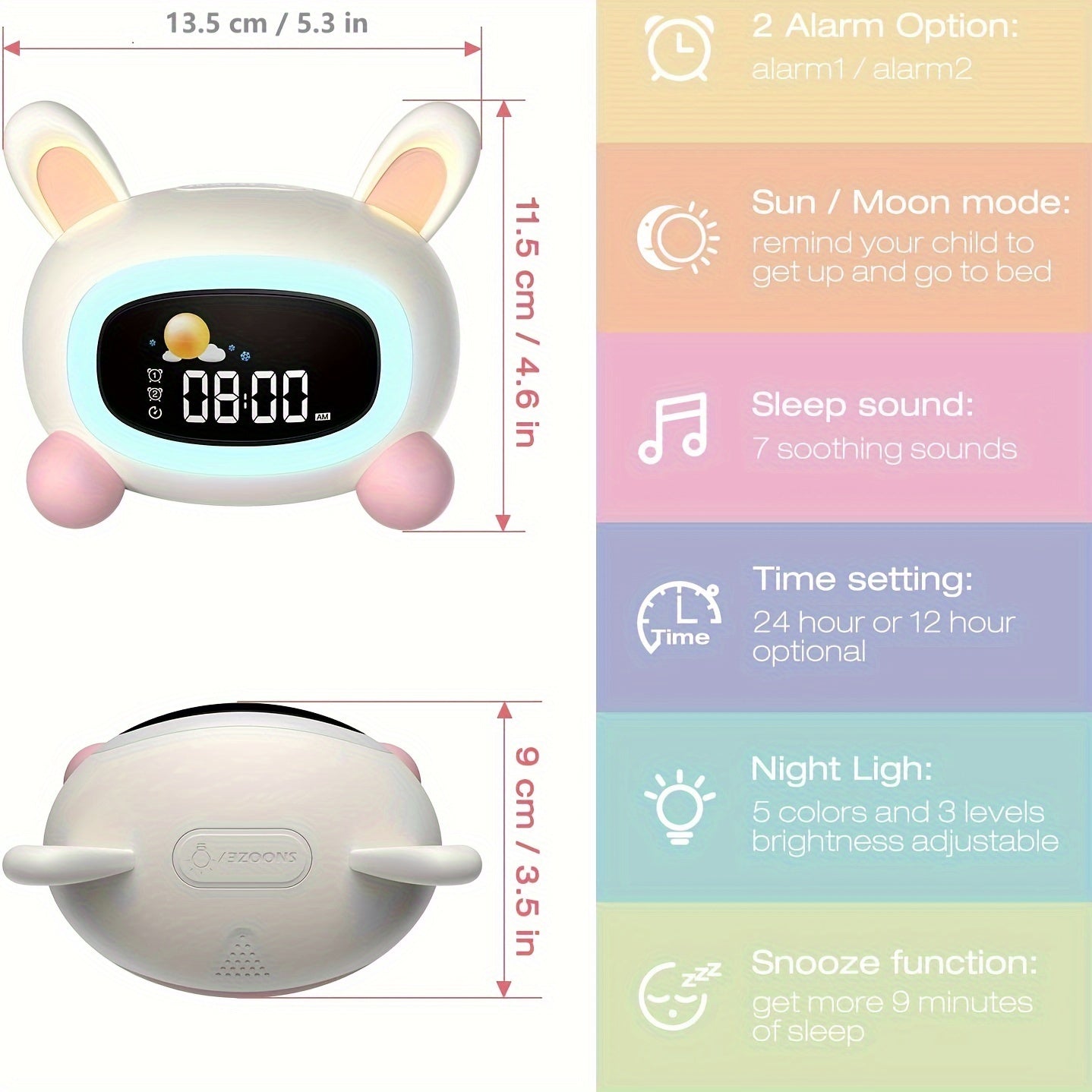 BunnyTime – Cute Alarm Clock with Light and Music