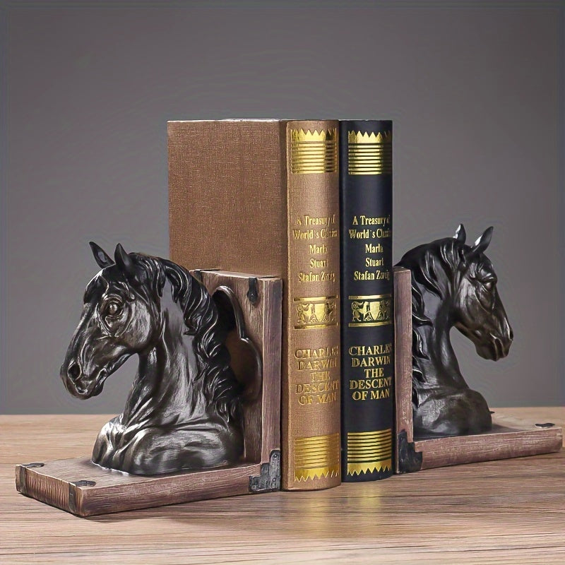 The Elegance of the Rider - Horse Head Bookends for Interior Design