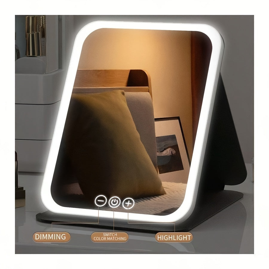 GlowMirror – LED Makeup Mirror with USB Charging