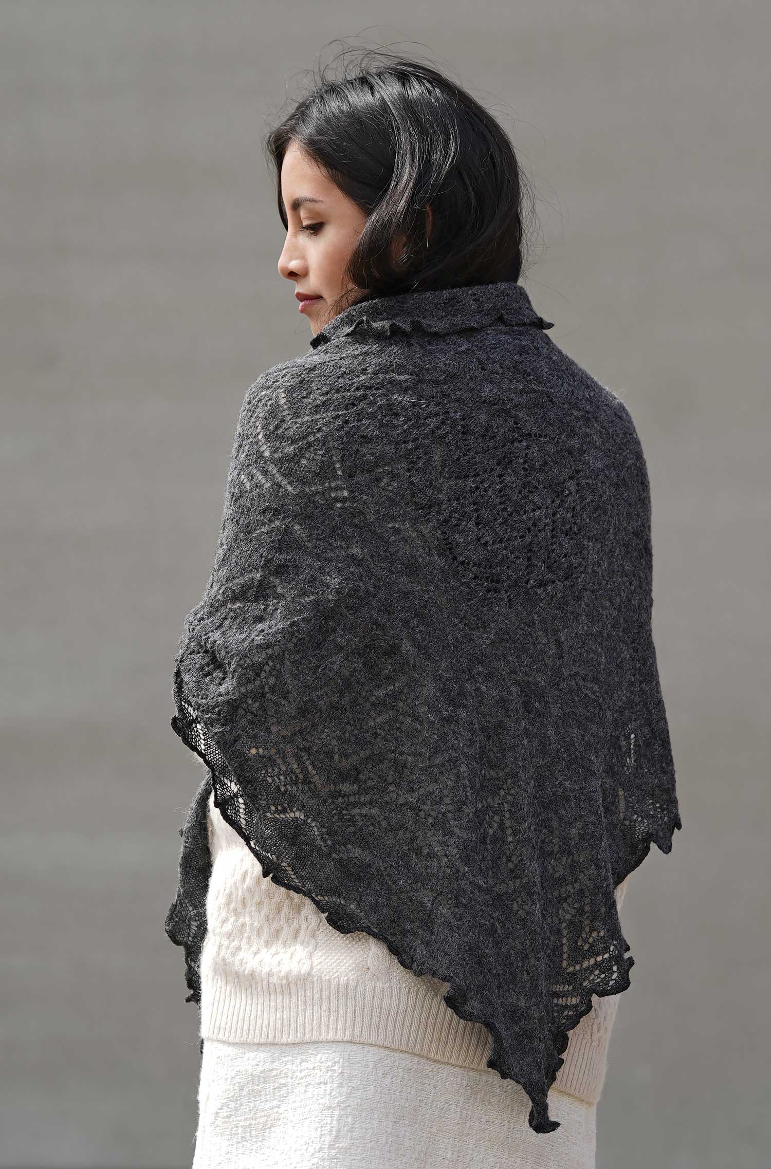 SoftWeave Shawl - Elegant Openwork Knitting in Lightweight Fabric