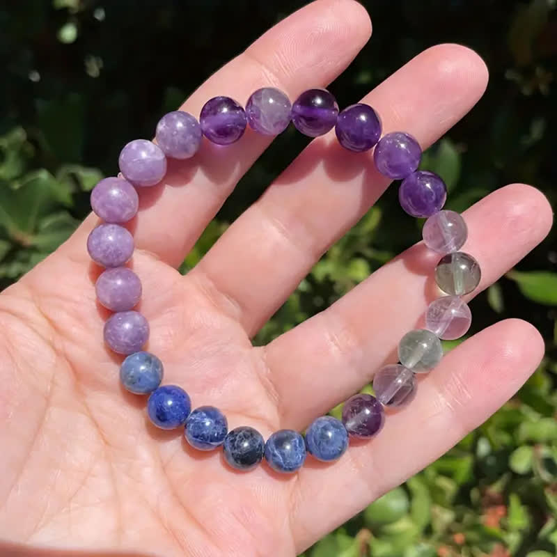 Aurora Anti-Anxiety Bracelet with Amethyst, Lepidolite and Lazurite
