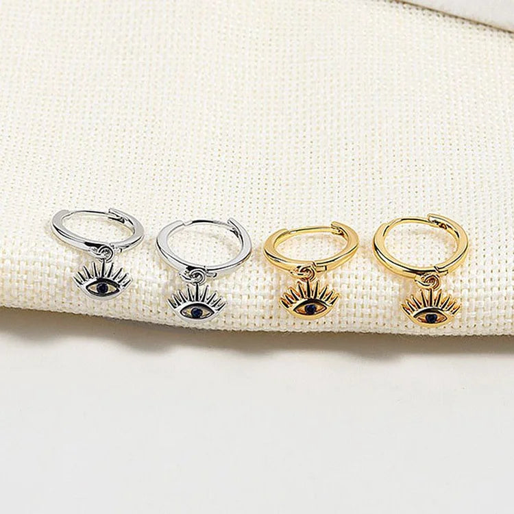 Chic Gold/Silver Earrings with Captivating Evil Eye - Noa Collection