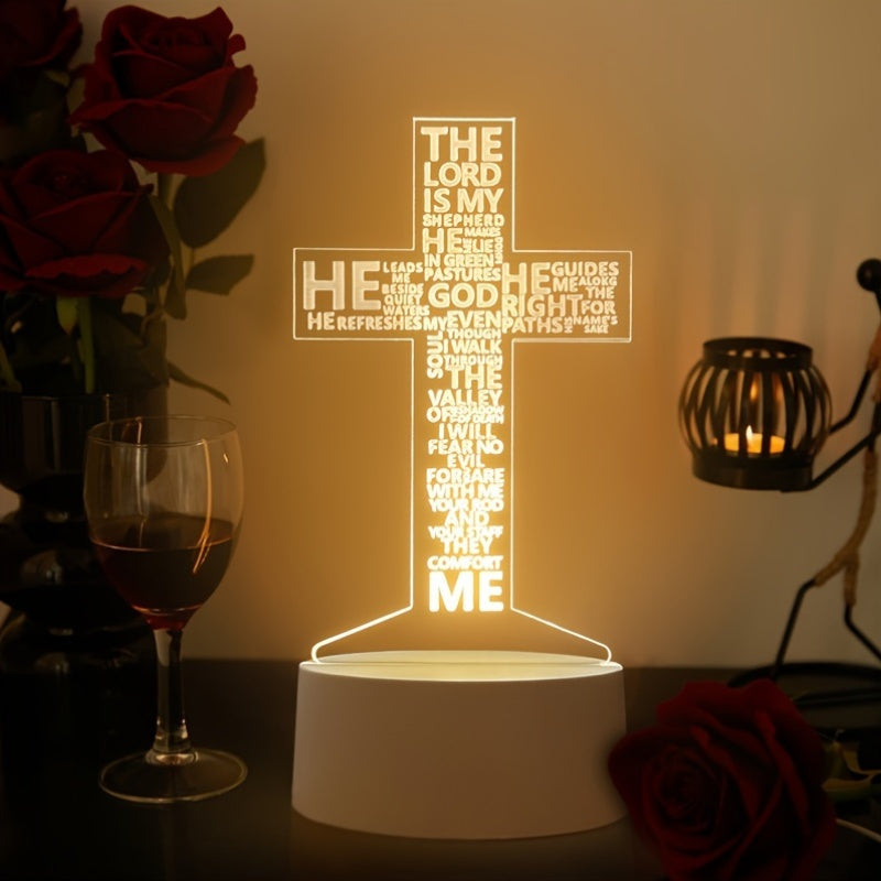 CrossGlow - 3D LED Night Light in Acrylic with USB